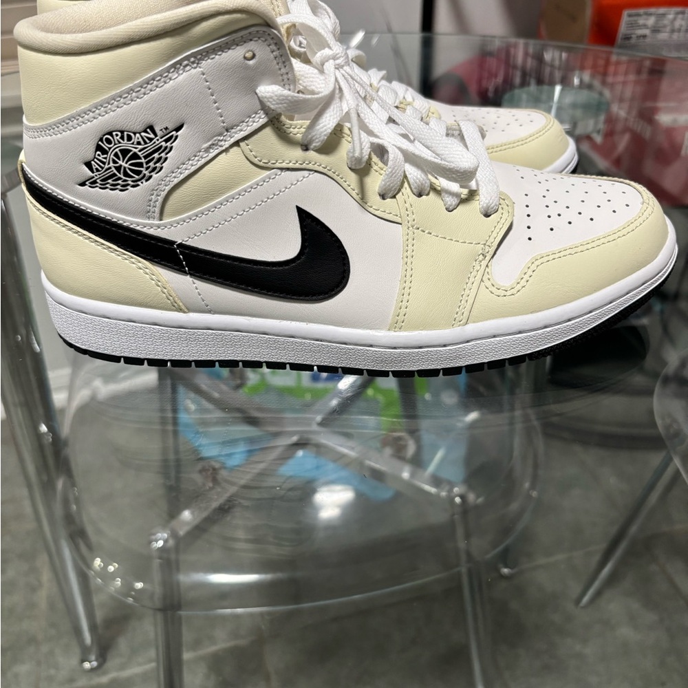 Jordan Women's Athletic Shoes - Black and Cream casually worn